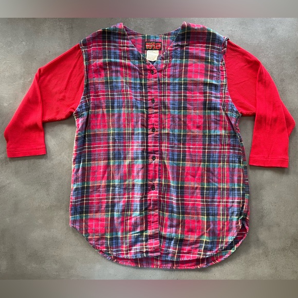 Vintage Grunge Flannel Top| 1990 Style| SZ LARGE - Picture 1 of 6
